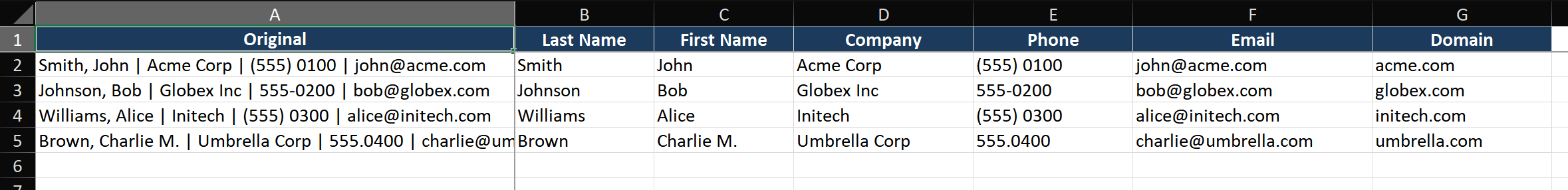 Visual guide to Excel text functions: LEFT extracts first N chars from left, RIGHT extracts last N from right, MID extracts from middle position. FIND/SEARCH locates character positions. TRIM removes extra spaces. TEXTJOIN combines with delimiters. Each function shown with input text and output result in a visual flow diagram.